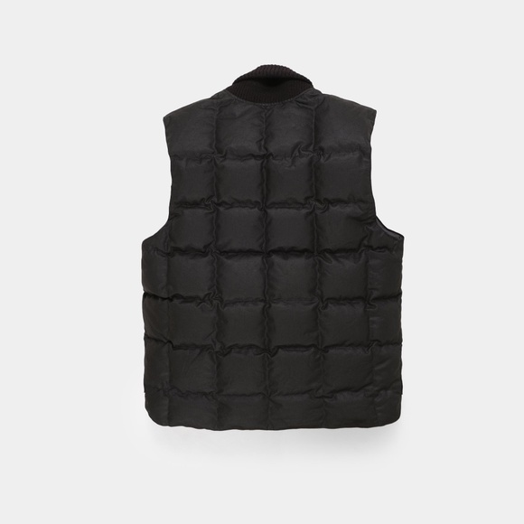 Crescent Down Works Limited Ed.NxNW Waxed Cotton Box Quilt Vest - Black - Size S - Picture 2 of 5